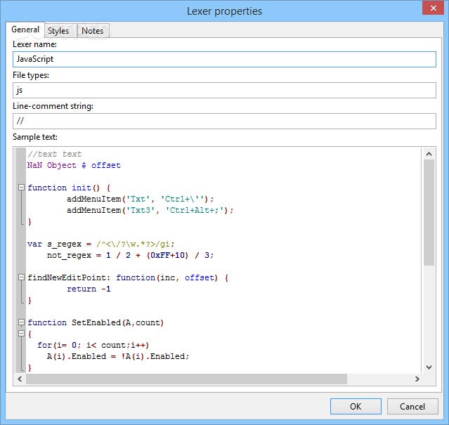 Thông tin về lexer