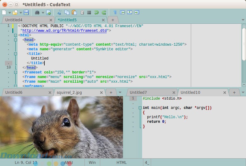 Chia tab làm 3 và xem ảnh