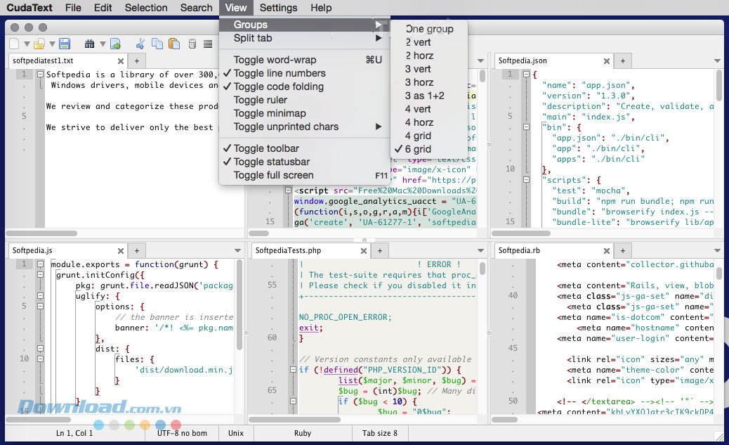 Làm việc với 6 file