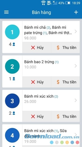 Xem doanh thu bán hàng theo từng mặt hàng
