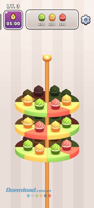 Xoay kệ trưng bày những chiếc bánh nướng nhỏ