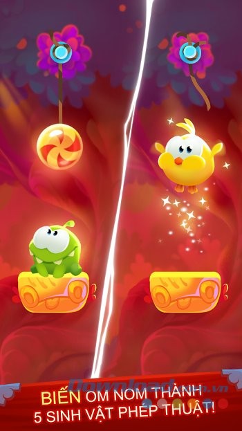 5 cách biến Om Nom thành sinh vật phép thuật trong game Cut the Rope: Magic