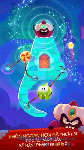 Tiêu diệt nhóm thuật sĩ trong game Cut the Rope: Magic