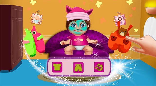 Thay quần áo và phụ kiện thật xinh cho em bé