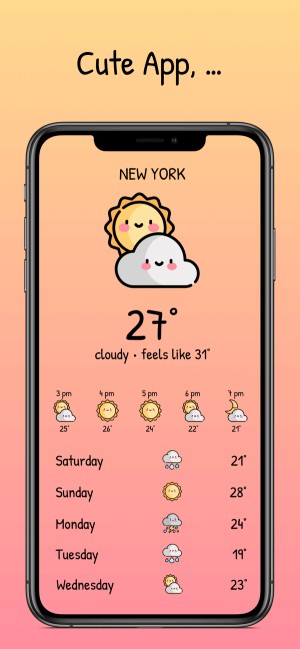 CuteWeather là một ứng dụng thời tiết dễ thương