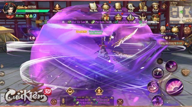 Hiệu ứng kỹ năng trong Cửu Kiếm 3D