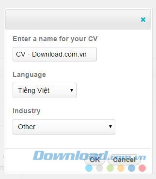 Thêm CV mới bằng CV Maker Online