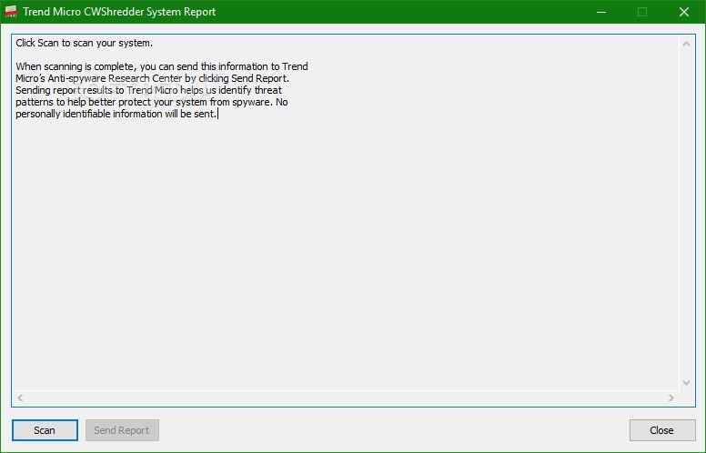 Bảng điều khiển CWShredder