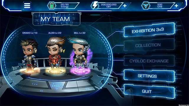 Có 3 chế độ chơi chính trong CyBall: Exhibition, Tournament và League