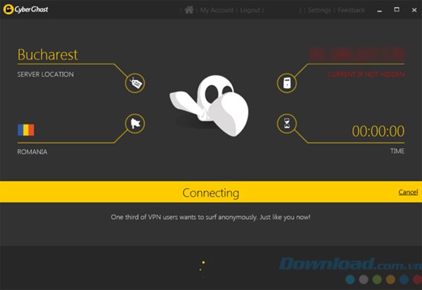Lướt web ẩn danh với CyberGhost VPN