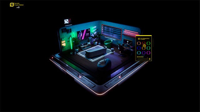 Tùy chỉnh hệ thống ánh sáng, màu sắc, trang bị... trong căn hộ của hacker