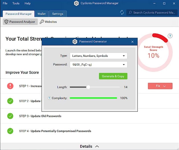 Cyclonis Password Manager giúp tạo mật khẩu mạnh để chống hacker đánh cắp dữ liệu người dùng