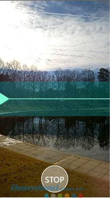 Bắt đầu chụp ảnh khi dải màu xanh hiện ra