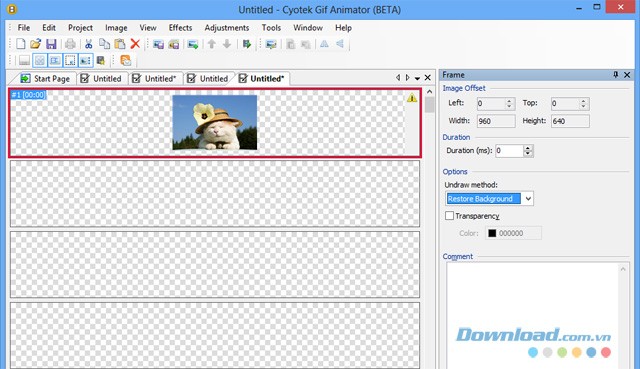 Giao diện phần mềm Cyotek Gif Animator