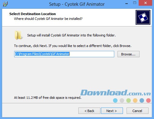 Chọn nơi lưu trữ cài đặt phần mềm
