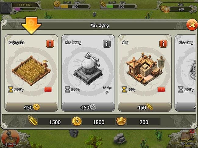 Xây dựng các công trình trong game