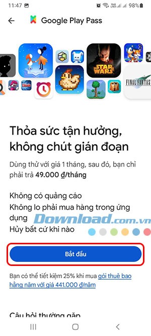 Ấn Bắt đầu