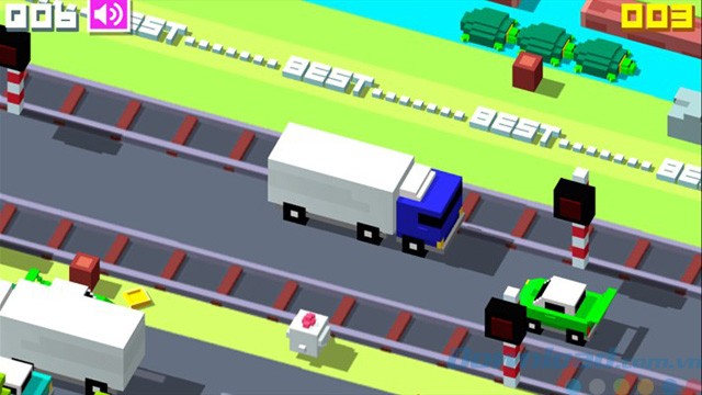 Giao diện game đưa gà qua đường Danger Road 2
