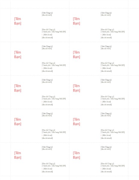 Danh thiếp cá nhân Màu đỏ - Mẫu 1