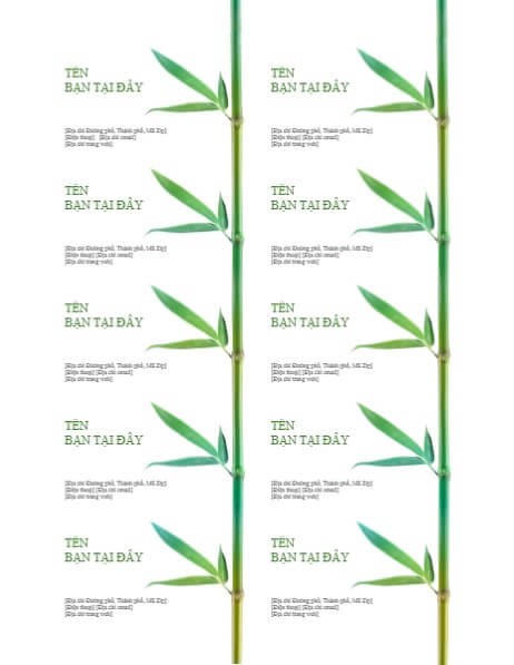 Danh Thiếp hình Cây tre