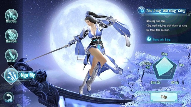 Chọn nhân vật chơi Đao Kiếm Vô Song Mobile