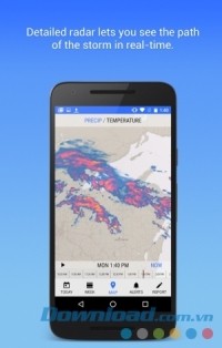 Dark Sky cho Android có radar thời tiết