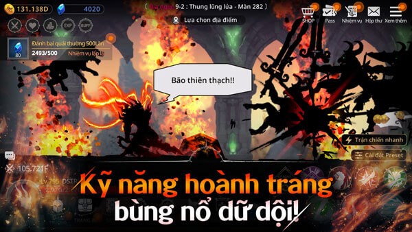 Kỹ năng hoành tráng, bùng nổ dữ dội