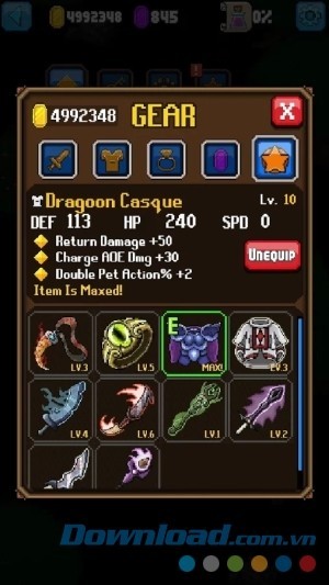 Hệ thống trang bị độc đáo của Dash Quest cho Android