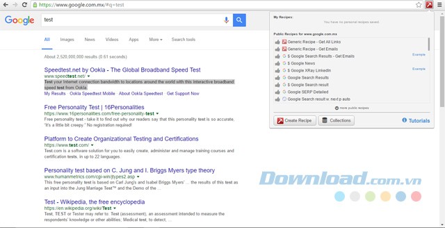 Bấm vào biểu tượng màu đỏ trắng ở góc trên bên phải để bắt đầu sử dụng tiện ích mở rộng Data Miner