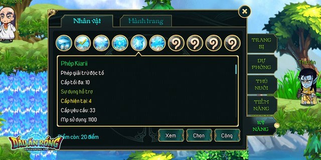 Kỹ năng nhân vật trong Dấu ấn rồng