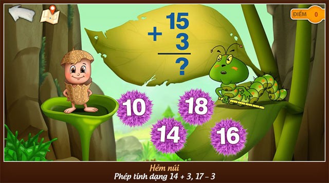Phép tính dạng 14+3, 17-3
