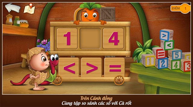 Cùng tập so sánh các số với Cà rốt