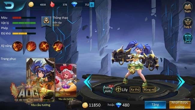 Thông tin tướng Lily trong Đấu Trường Vinh Quang