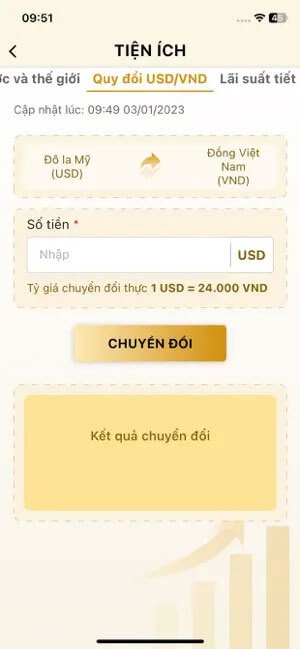 Quy đổi USD/VND