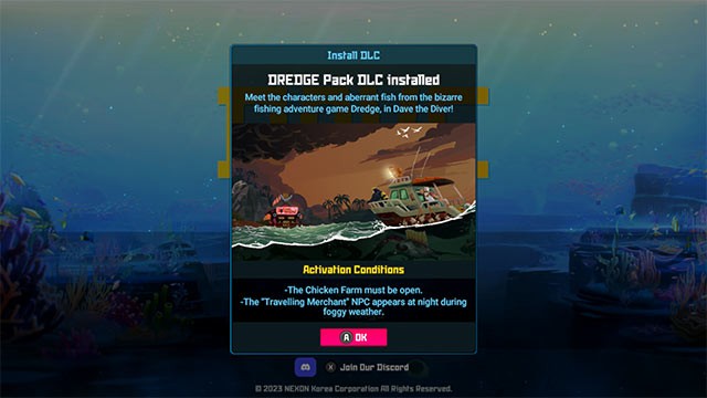 Dễ dàng kiểm tra DLC đã cài đặt hay chưa trên Dave the Diver