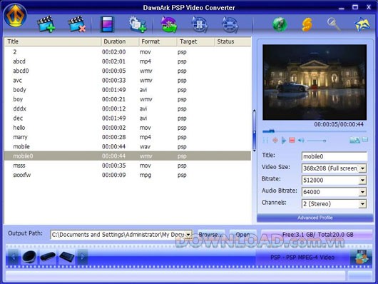 DawnArk PSP Video Converter