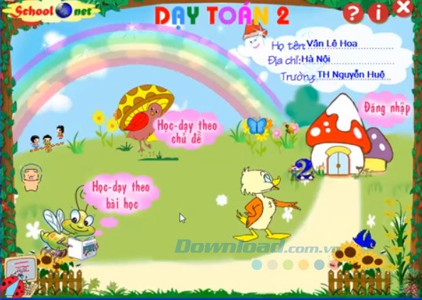 Giao diện chính Dạy Toán 2