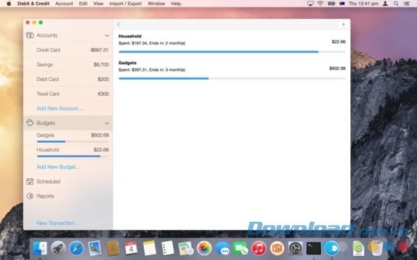Debit & Credit cho Mac rất dễ sử dụng