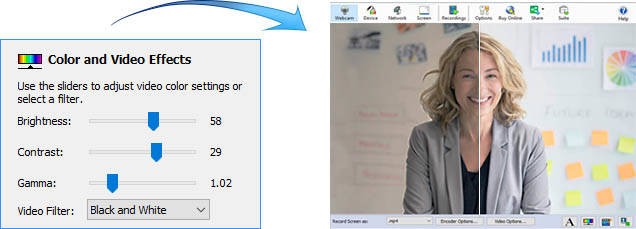 Điều chỉnh màu sắc video bằng Debut Video Capture