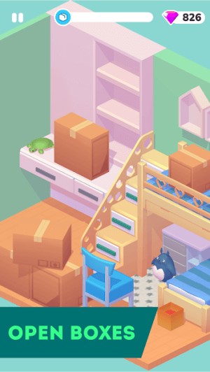 Mở hộp đồ để khám phá đồ nội thất