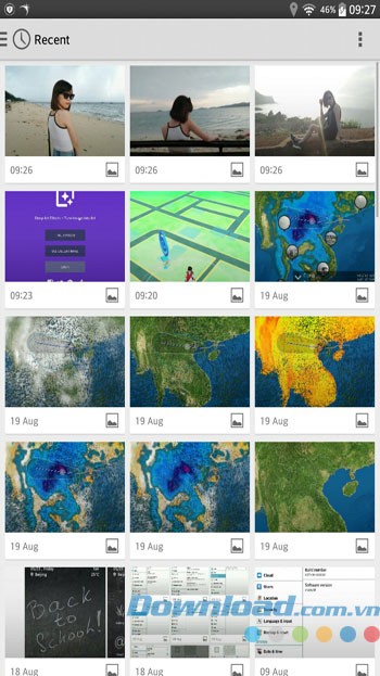 Lựa chọn hình ảnh từ bộ sưu tập trên thiết bị