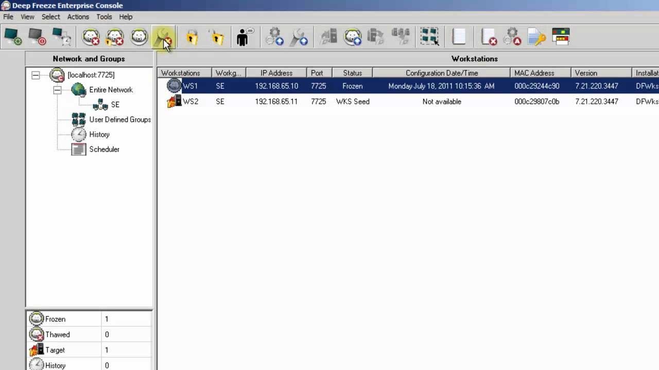 Giao diện Deep Freeze Enterprise