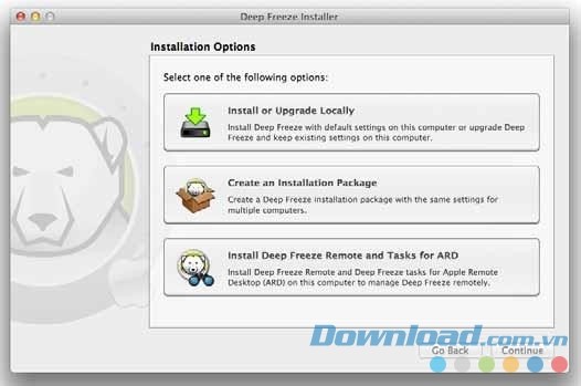 Giao diện Deep Freeze Mac