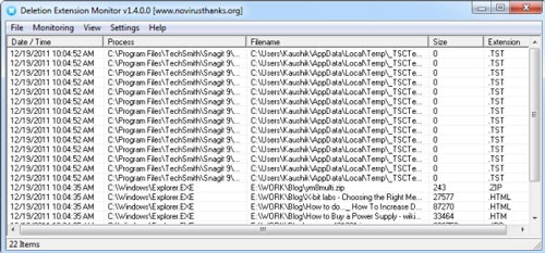 Deletion Extension Monitor