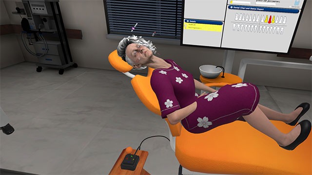 Thực hiện thao tác gây tê hoặc gây mê, nhổ răng, trồng răng... trong Dentist Simulator 2
