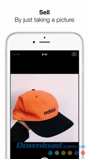 Depop cho iOS chụp ảnh rồi bán hàng