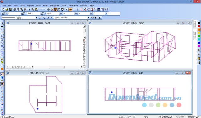 Giao diện phần mềm DesgnCAD 3D Max