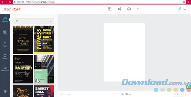 Giao diện DesignCap
