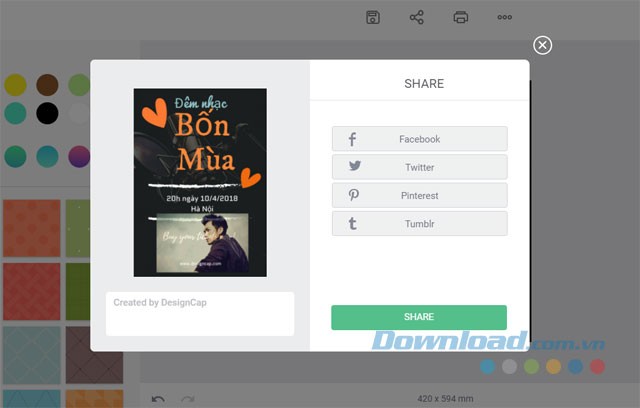 Lưu và chia sẻ poster