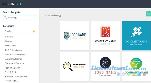 Tìm kiếm template mẫu